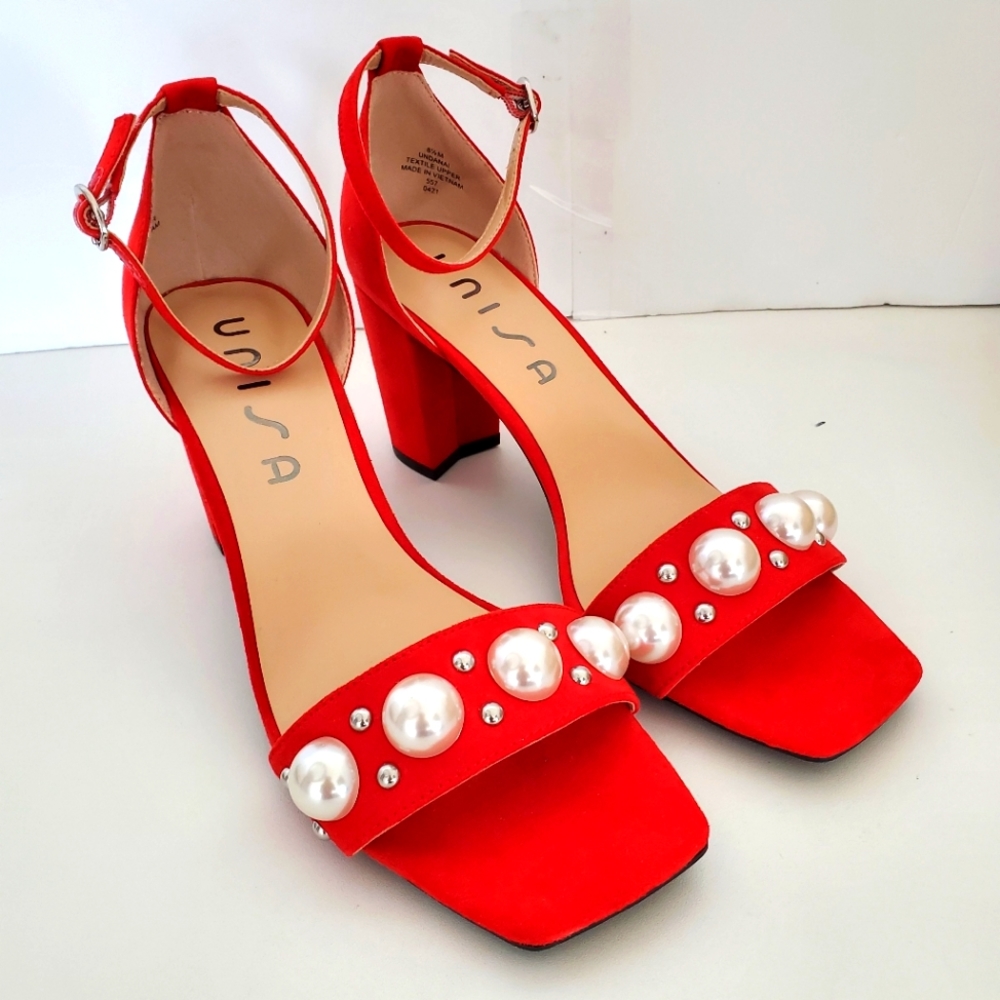 Unisa Women's Red Danai Sandals Size 8.5M